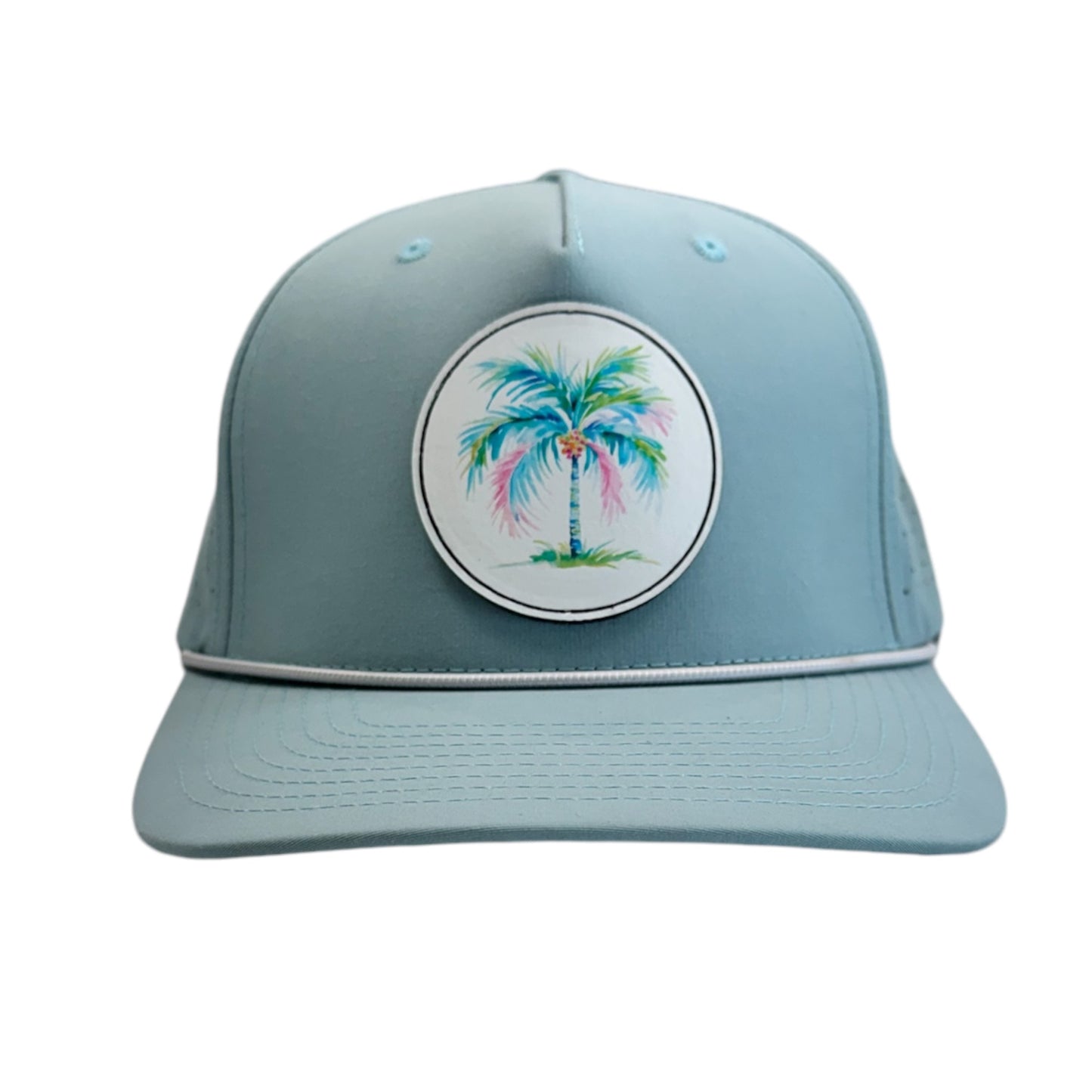 Colored Palm Tree Aqua Sport Cap