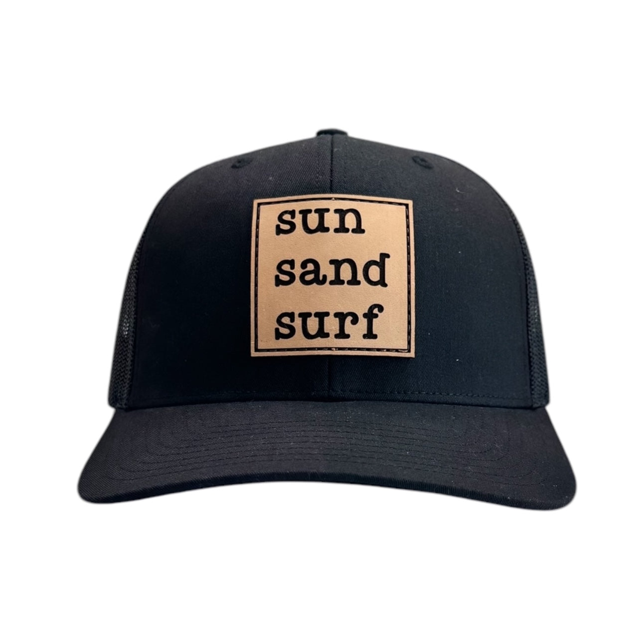 Sun Sand Surf Adult Black Trucker Hat