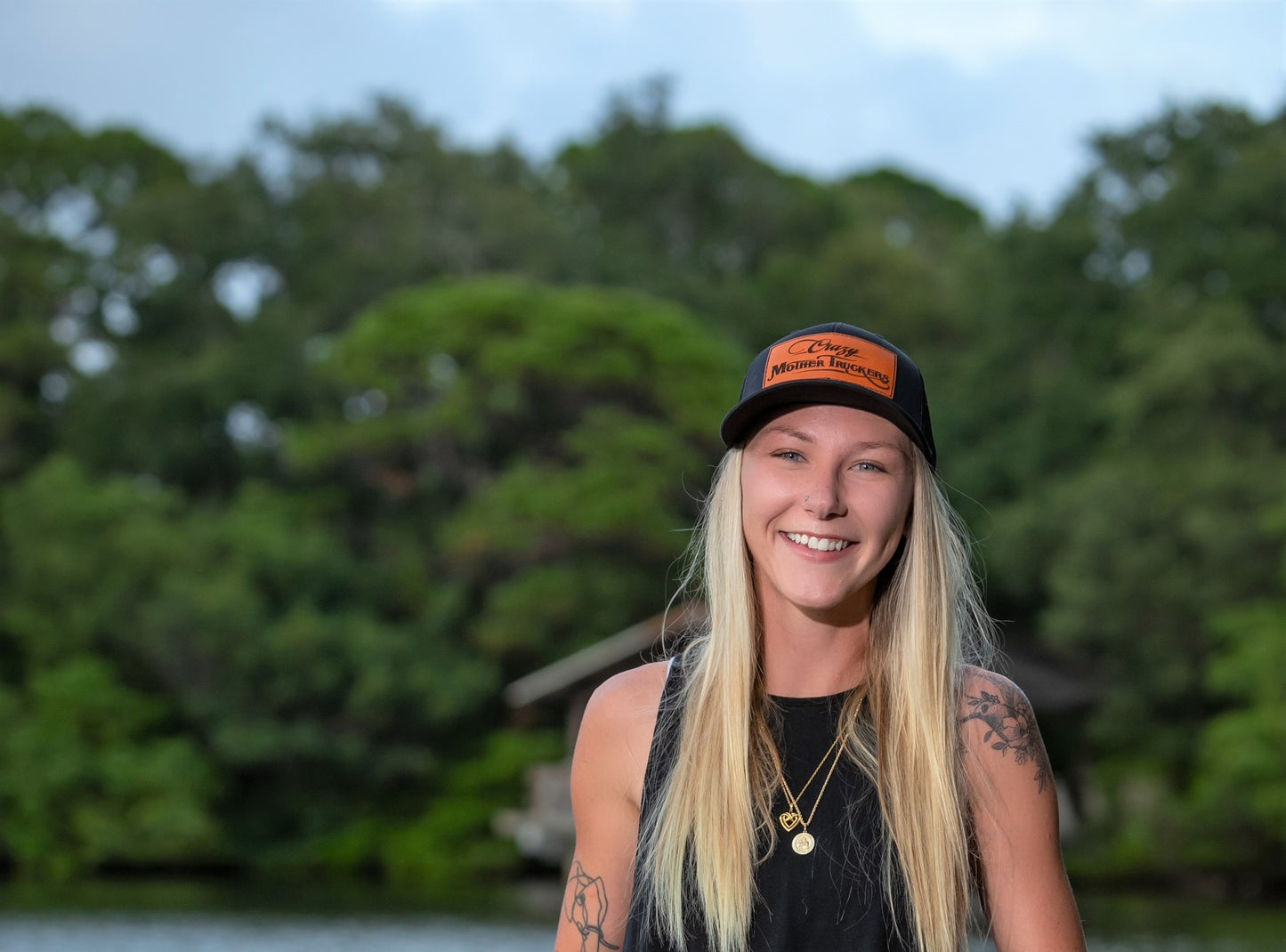 Crazy Mother Truckers Classic Logo Black Trucker Hat