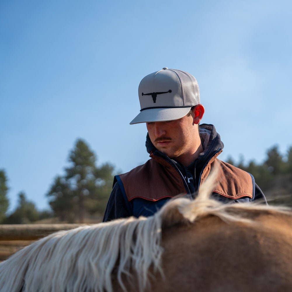 Bull Spurs Icon Hat: Black/Putty