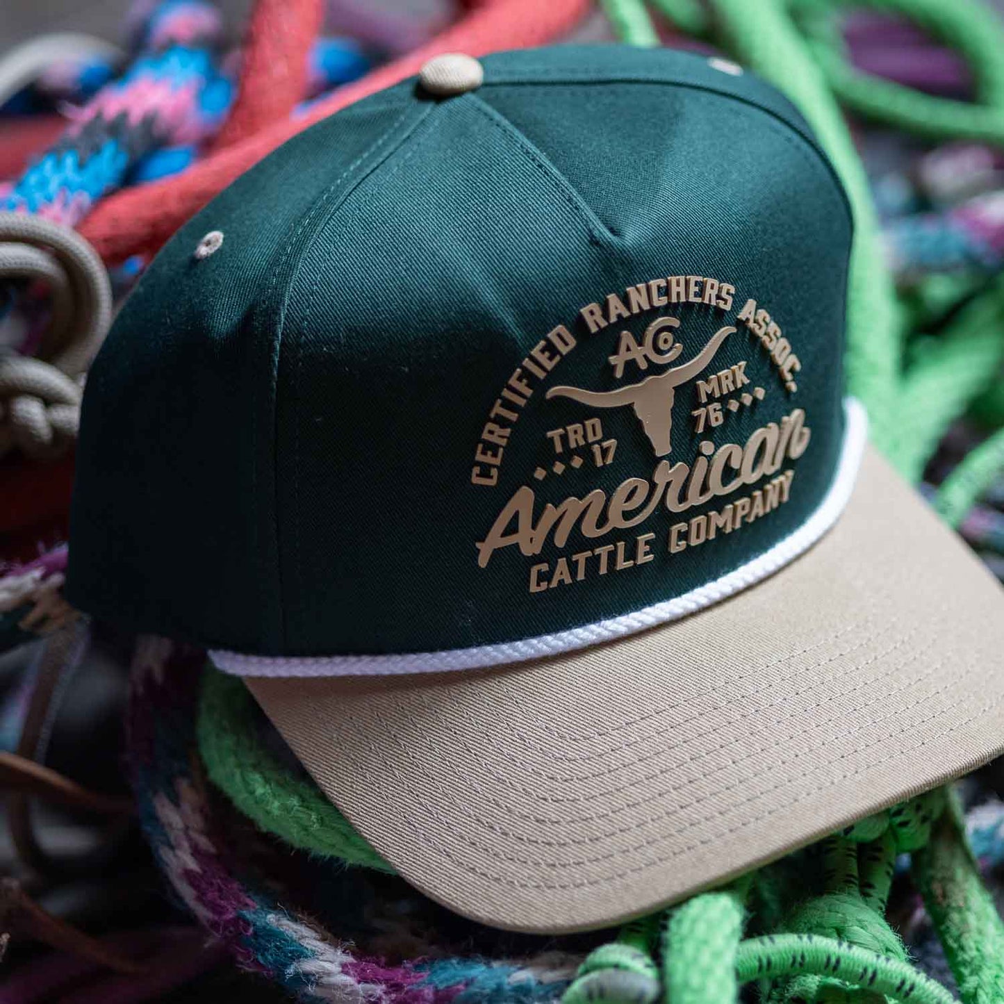 Certified Ranchers Association Hat: Khaki/Burnt Orange