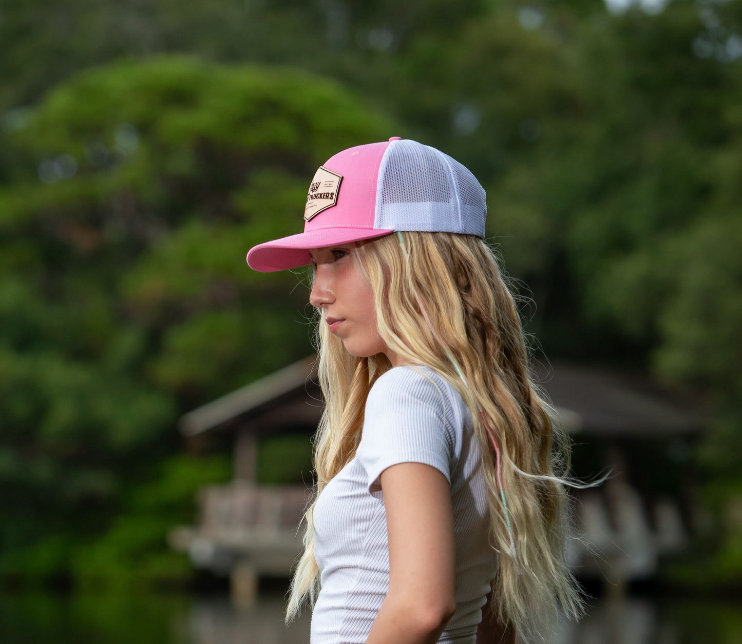 Pink/White Icon Logo Trucker Hat