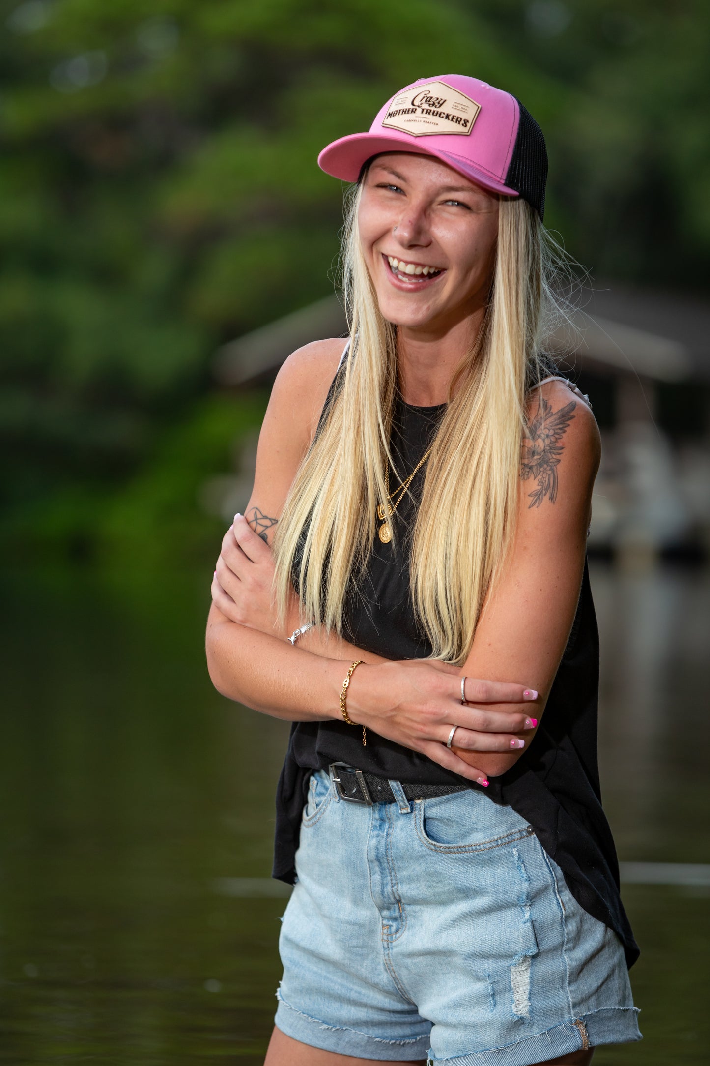 Pink/Black Icon Logo Trucker Hat