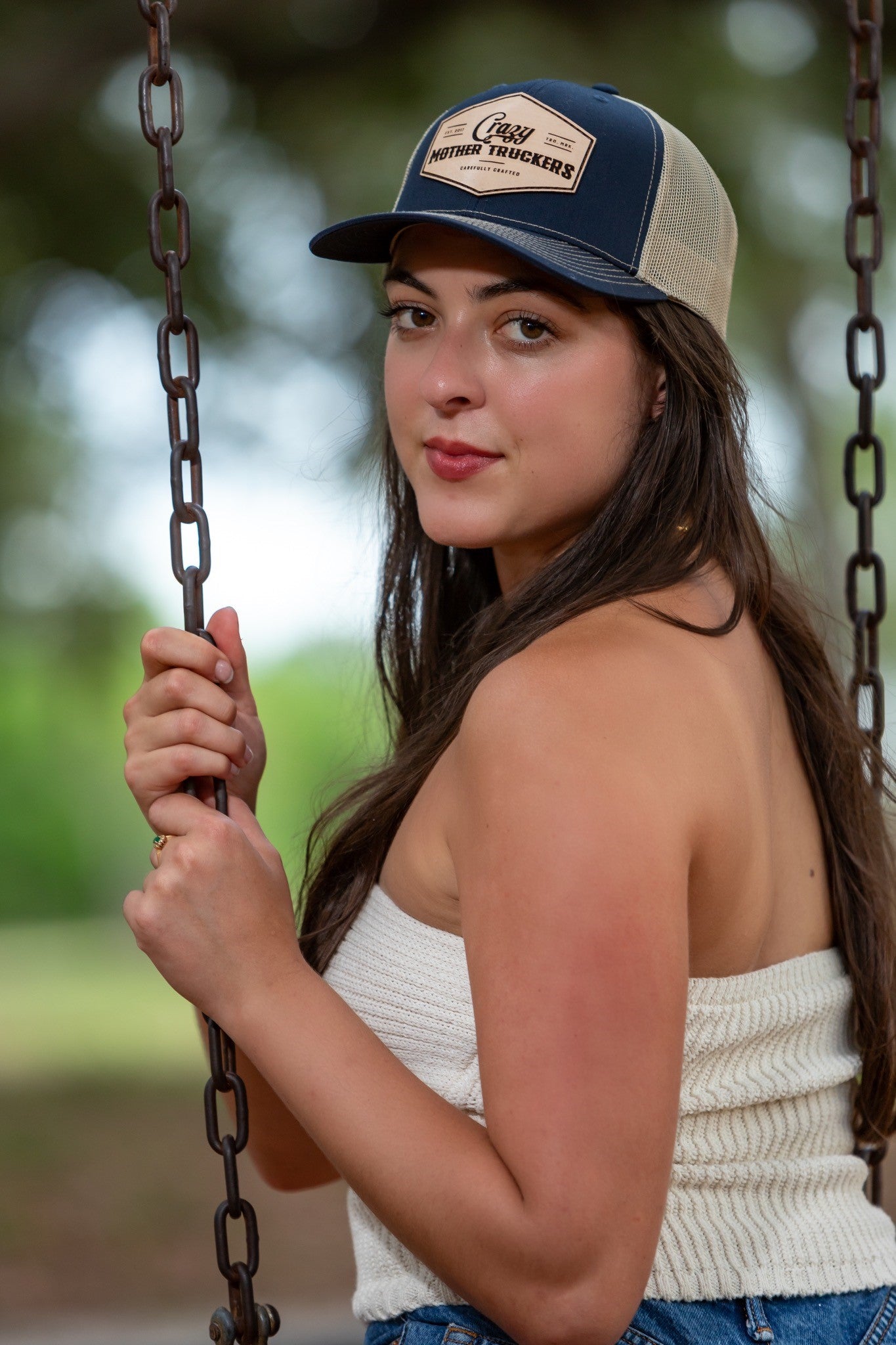 Icon Logo Navy/Tan Trucker Hat