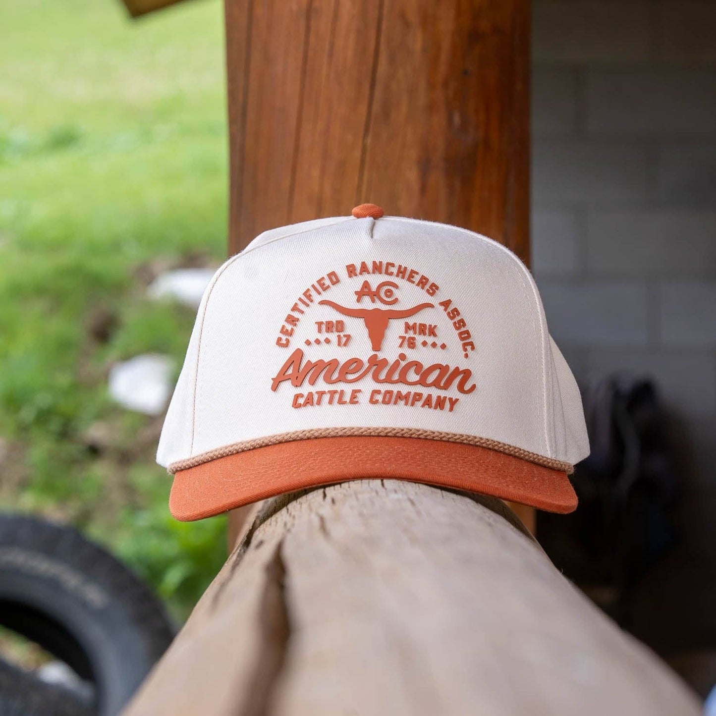 Certified Ranchers Association Hat: Khaki/Burnt Orange