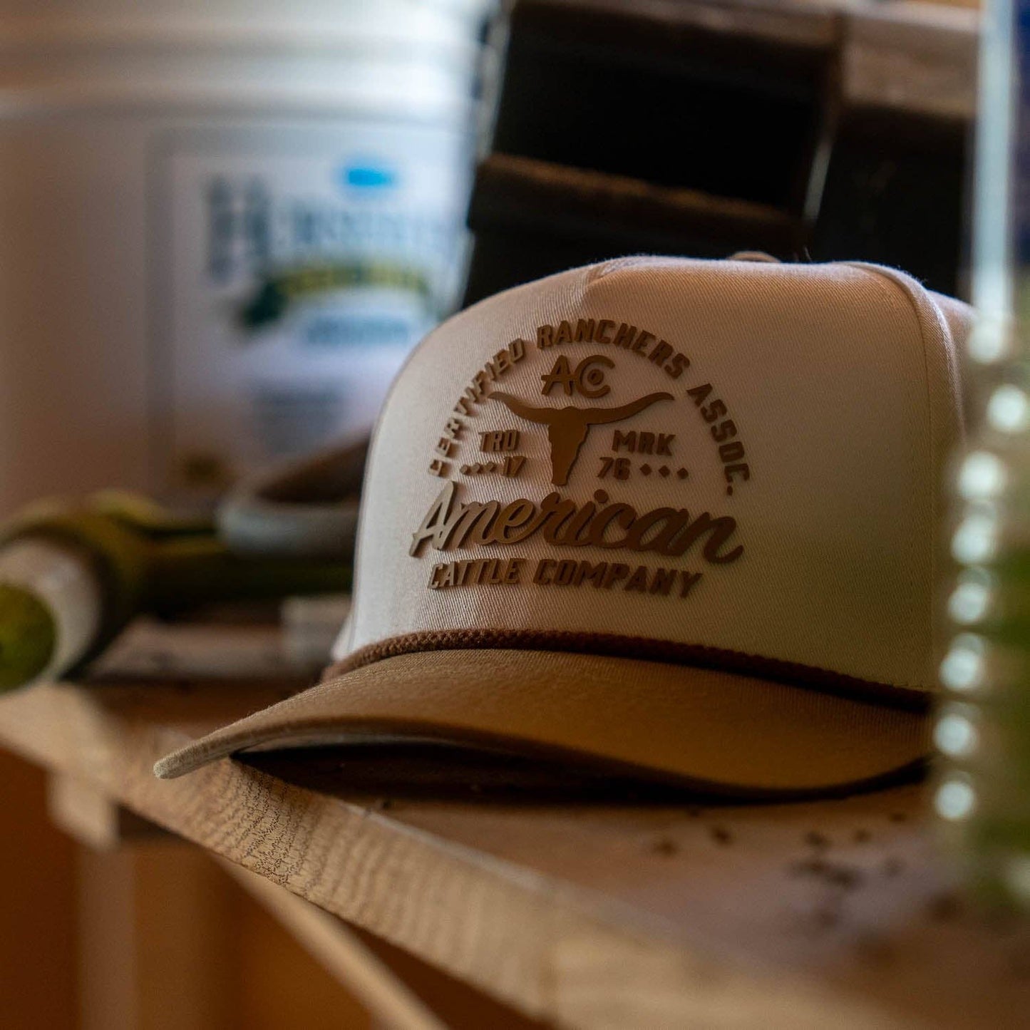 Certified Ranchers Association Hat: Khaki/Burnt Orange